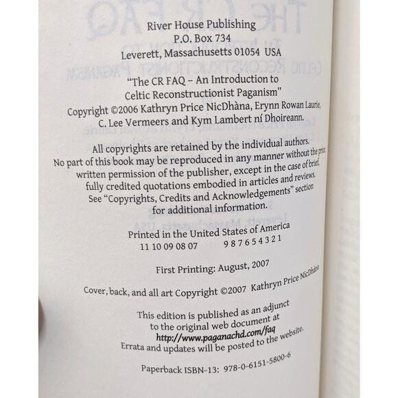 The CR FAQ An Introduction to Celtic Reconstructionist Paganism Kathryn NicDhana - Picture 2 of 9